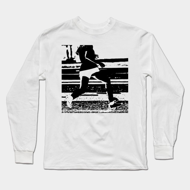 Girl playing soccer Long Sleeve T-Shirt by Woodys Designs